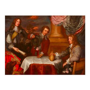 Group Portrait of Prince Rupert, Colonel William Legge and Colonel John Russell c. 1645 by William Dobson (1611–46) WA2017.38 Painting by William Dobson showing three men around a table
