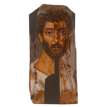 Mummy portrait of a Man, AN1922.240 Mummy Portrait of a bearded man