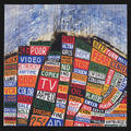 Pacific Coast by Stanley Donwood & Thom Yorke,  Radiohead's Hail to the Thief album cover with collage of words on colourful columns