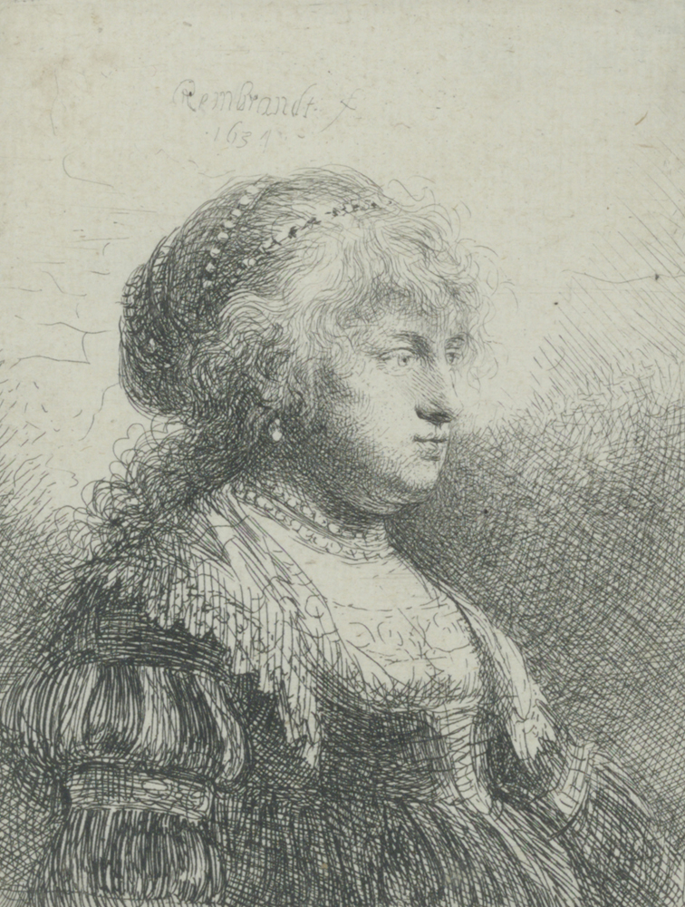 2020 Young Rembrandt Exhibition – Rembrandt, Saskia with pearls in her hair, 1634 © Fondation Custodia, Collection Frits Lugt, Paris