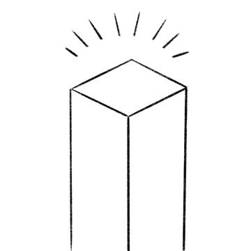 A drawing of an empty museum plinth A drawing of an empty museum plinth